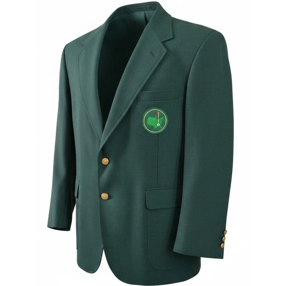 Vintage Stafford Jacket 44S Green Gold Button Masters Patch Sport Coat Golf
